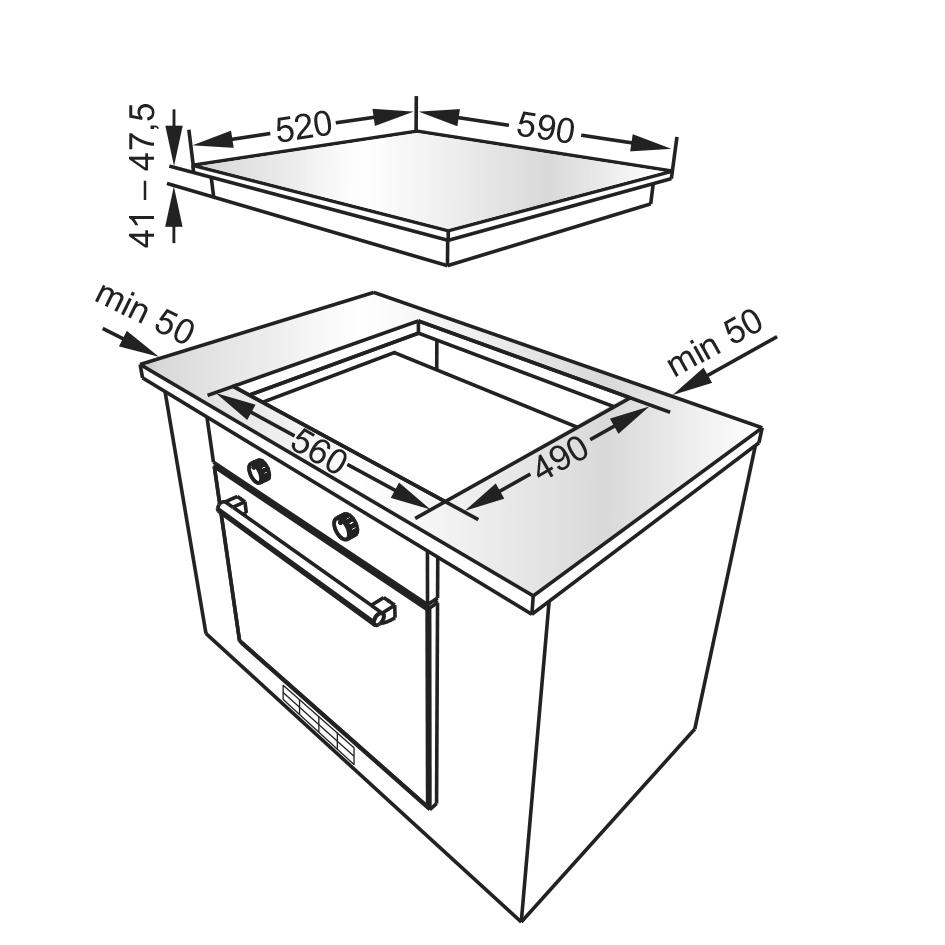 Стъклокерамичен плот Eurolux ECH2 TC3S60 FV - Image 2